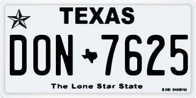 TX license plate DON7625