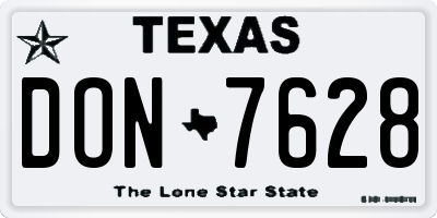 TX license plate DON7628