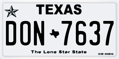 TX license plate DON7637