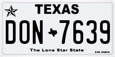 TX license plate DON7639