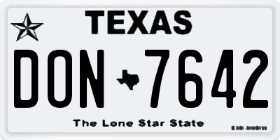 TX license plate DON7642