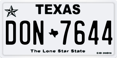 TX license plate DON7644
