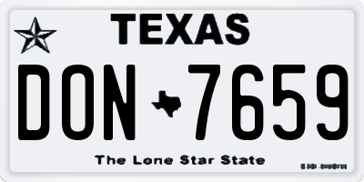TX license plate DON7659