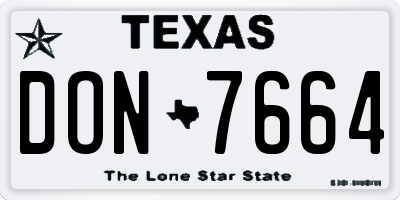 TX license plate DON7664