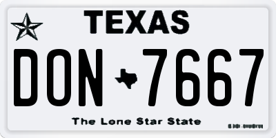 TX license plate DON7667
