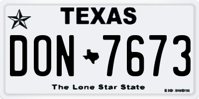 TX license plate DON7673