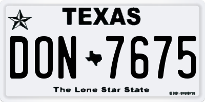 TX license plate DON7675