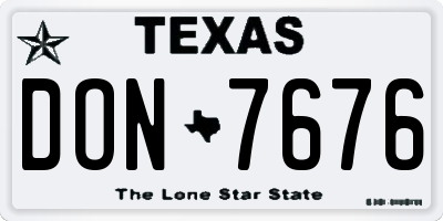 TX license plate DON7676