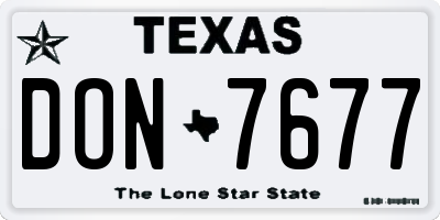 TX license plate DON7677