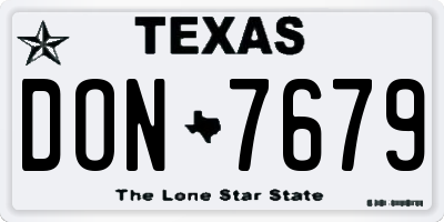 TX license plate DON7679