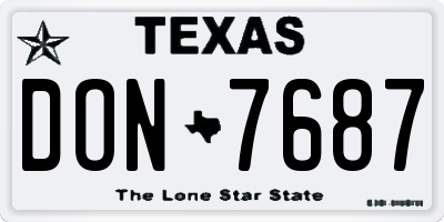 TX license plate DON7687