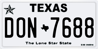 TX license plate DON7688