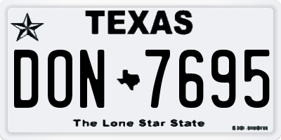 TX license plate DON7695
