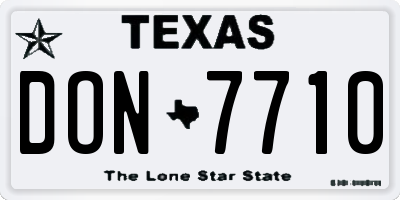 TX license plate DON7710