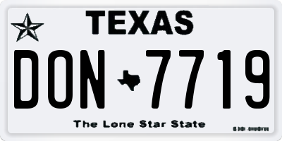 TX license plate DON7719