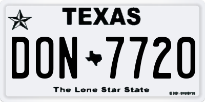 TX license plate DON7720