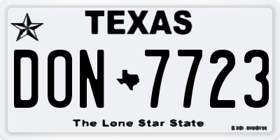 TX license plate DON7723