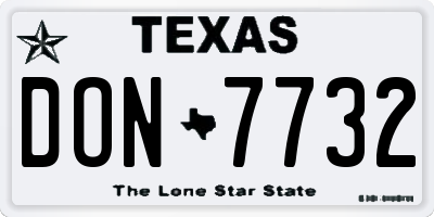 TX license plate DON7732