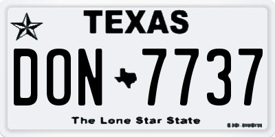 TX license plate DON7737