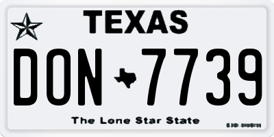 TX license plate DON7739