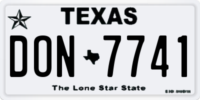 TX license plate DON7741