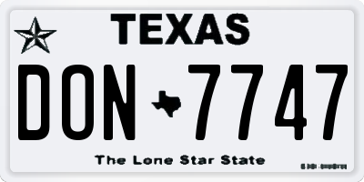 TX license plate DON7747