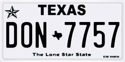 TX license plate DON7757