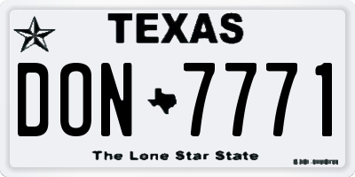 TX license plate DON7771