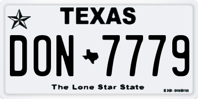 TX license plate DON7779