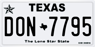 TX license plate DON7795