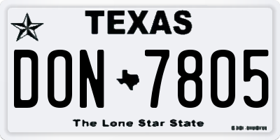 TX license plate DON7805