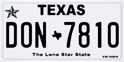 TX license plate DON7810