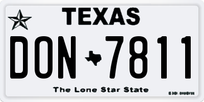 TX license plate DON7811