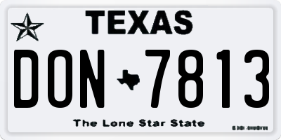 TX license plate DON7813