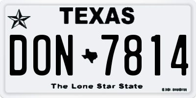 TX license plate DON7814
