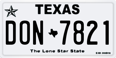 TX license plate DON7821