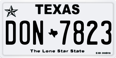 TX license plate DON7823
