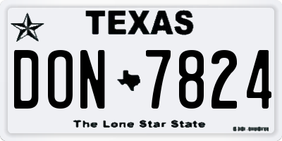 TX license plate DON7824