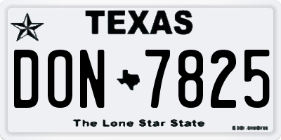 TX license plate DON7825