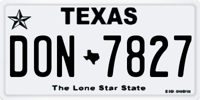 TX license plate DON7827