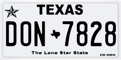 TX license plate DON7828