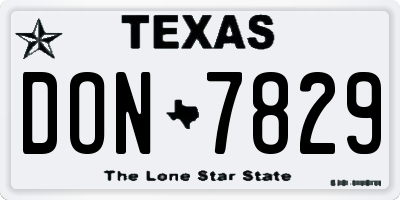 TX license plate DON7829