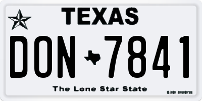 TX license plate DON7841