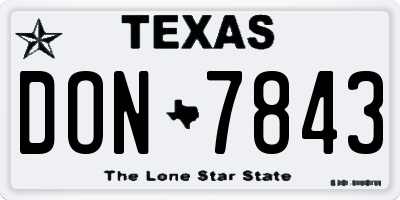 TX license plate DON7843