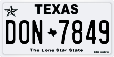 TX license plate DON7849