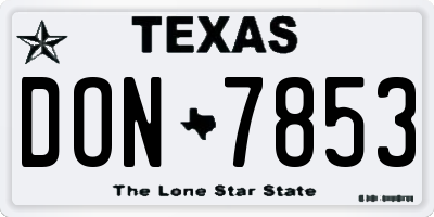 TX license plate DON7853