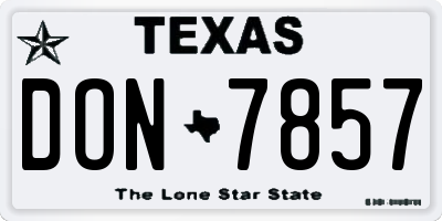 TX license plate DON7857