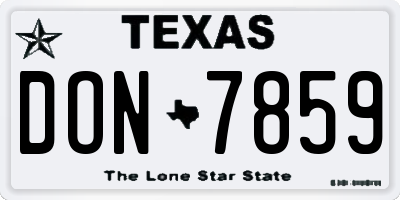 TX license plate DON7859