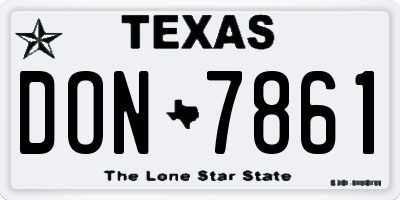 TX license plate DON7861