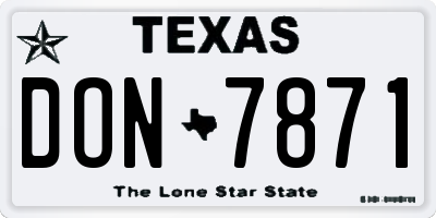 TX license plate DON7871